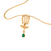 Unique 14K Leafy Motif Emerald Adorn gold pendant Design From Amazea Collection