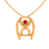 Auspiscious 14k Gold Red Gem Pendant for Women  From PC Chandra Amazea Collection