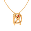 Auspiscious 14k Gold Red Gem Pendant for Women  From PC Chandra Amazea Collection