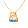 Dazzling 14k  Lord Ganesha Gold Pendant with Blue Gem from Amazea Collection 