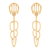 14K Gold Earrings with trendy dangling threads with BIS Hallmarked 