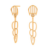 14K Gold Earrings with trendy dangling threads with BIS Hallmarked 