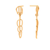 14K Gold Earrings with trendy dangling threads with BIS Hallmarked 