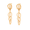 14K Gold Earrings with trendy dangling threads with BIS Hallmarked 