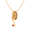 14K Adorable Gemstone Studded Gold Pendant 