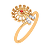 Lustrous Red Designer Gold Ring for Women