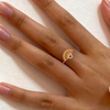 14K Solid Designer Fan-Shaped Gold Ring 