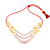 14K Gold Necklace Design With Pink Beads