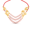 14K Gold Necklace Design With Pink Beads