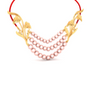 14K Gold Necklace Design With Pink Beads