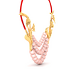 14K Gold Necklace Design With Pink Beads