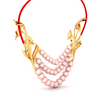 14K Gold Necklace Design With Pink Beads