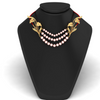 14K Gold Necklace Design With Pink Beads