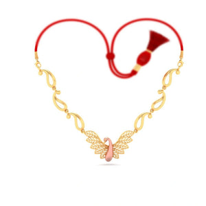 14k Peacock Themed Enchanting Gold Necklace Design