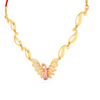 14K Peacock Themed Enchanting Gold Necklace Design