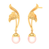 14K Leaf Themed Gold Earrings Design For Wedding Season 