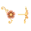 14K Gold Earrings Design With A Floral Theme