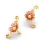 14K Gold Earrings Design With A Floral Theme