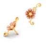 14K Gold Earrings Design With A Floral Theme