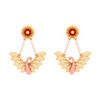 14K Cute Bird Shaped Gold Earrings Design