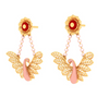 14K Cute Bird Shaped Gold Earrings Design