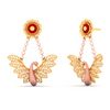 14K Cute Bird Shaped Gold Earrings Design