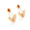 14K Cute Bird Shaped Gold Earrings Design