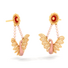 14K Cute Bird Shaped Gold Earrings Design