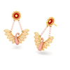 14K Cute Bird Shaped Gold Earrings Design