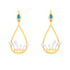 14K Gold Earrings With Droplet Blue Gem from Barish Collection