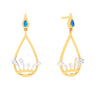 14K Gold Earrings With Droplet Blue Gem from Barish Collection