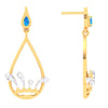 14K Gold Earrings With Droplet Blue Gem from Barish Collection