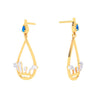 14K Gold Earrings With Droplet Blue Gem from Barish Collection