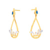 14K Gold Earrings With Droplet Blue Gem from Barish Collection