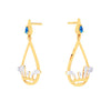 14K Gold Earrings With Droplet Blue Gem from Barish Collection