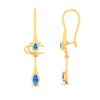 14K Gold Earrings With Elegant Blue Gems from Barish Collection