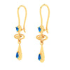 Gold Earrings With Solid Design & Blue Gems from Barish Collection