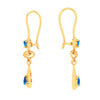 Gold Earrings With Solid Design & Blue Gems from Barish Collection