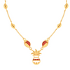 14k Gold Traditional Necklace With Red Stone