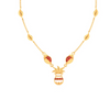 14k Gold Traditional Necklace With Red Stone