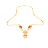 14k Gold Traditional Necklace With Red Stone