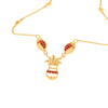 14k Gold Traditional Necklace With Red Stone