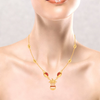 14k Gold Traditional Necklace With Red Stone