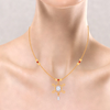 Unique 14k Gold Necklace With Stone- Amazea Collection