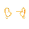 14k Gold Heart Studs Earrings From Amazea Collection