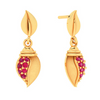 14k Gold Blush Earrings With Pink Stone From Amazea Collection