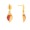 14k Gold Blush Earrings With Pink Stone From Amazea Collection