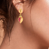 14k Gold Blush Earrings With Pink Stone From Amazea Collection