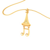 14KT Musical Note Trumpet Gold Pendant From Amazea Collection