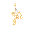 14KT Three Musical Note Gold Pendant From Amazea Collection